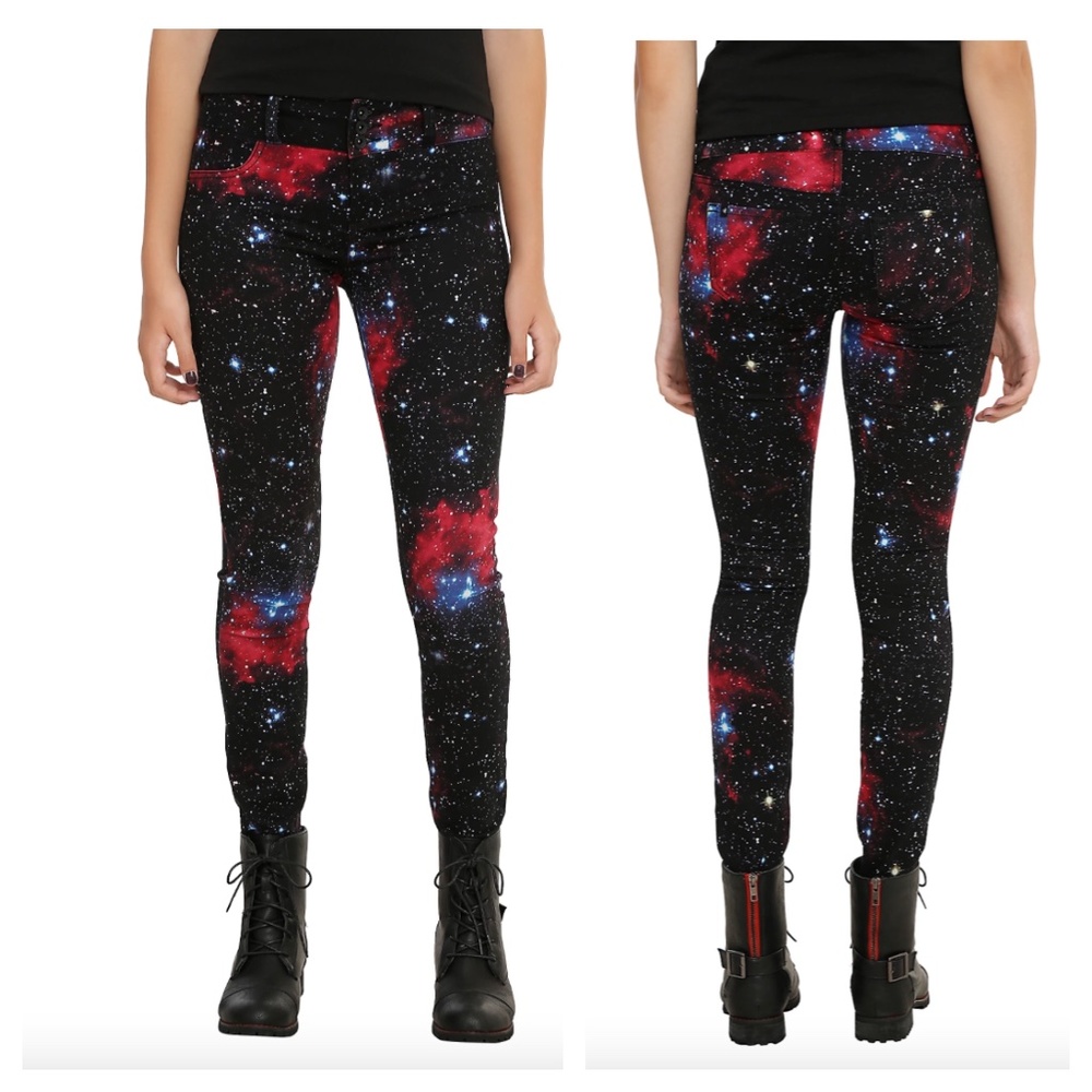 Blackheart Galaxy Print Super Skinny Jeans